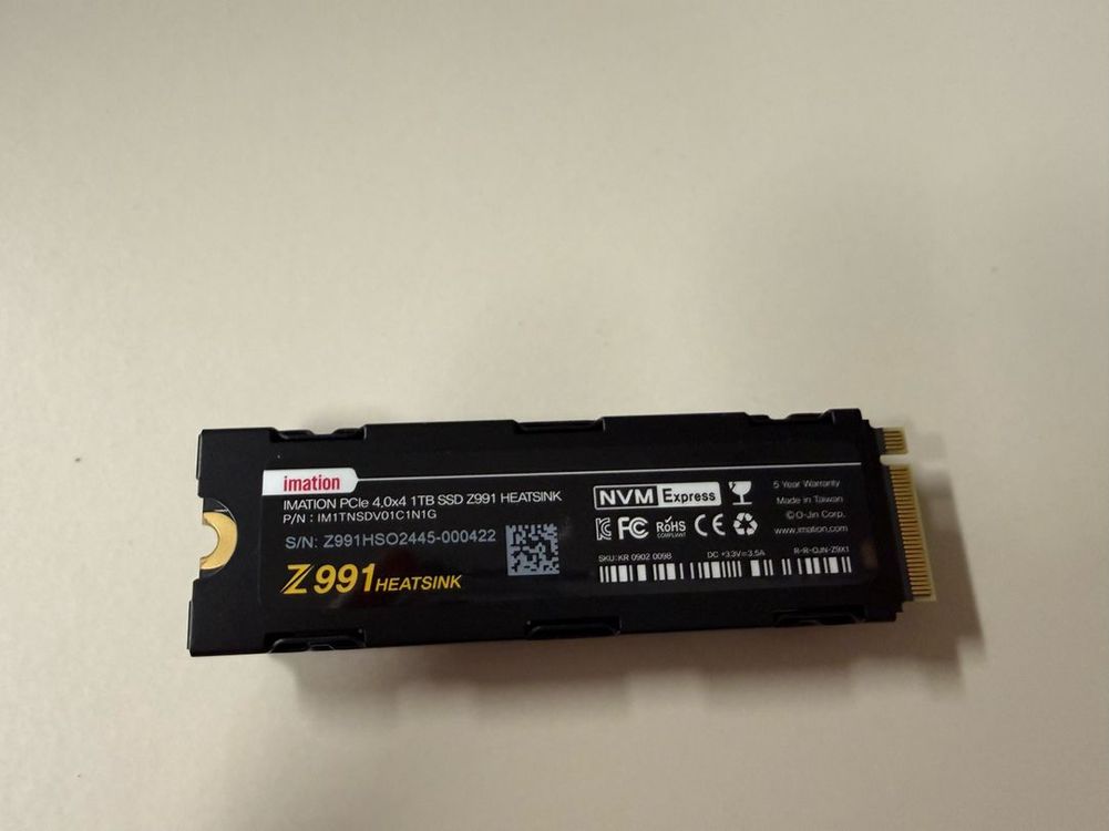 imation Z991 1tb m.2 ssd heatsink 이미지