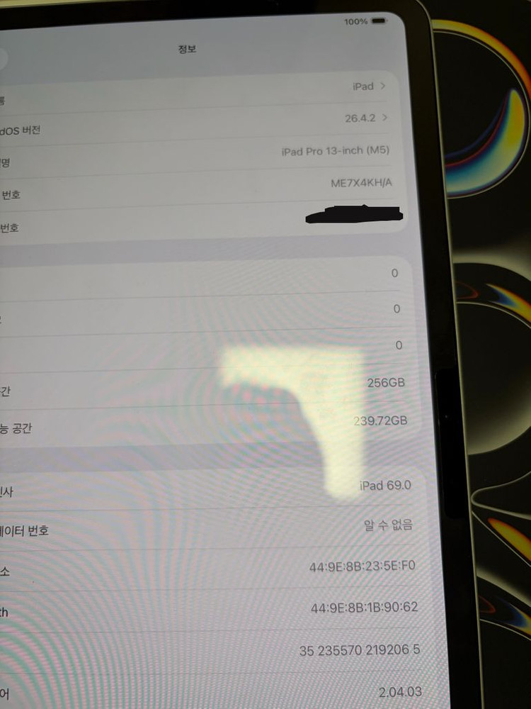 S급 ) 아이패드 프로 8세대 M5 13인치 256gb 셀룰러 실버 이미지