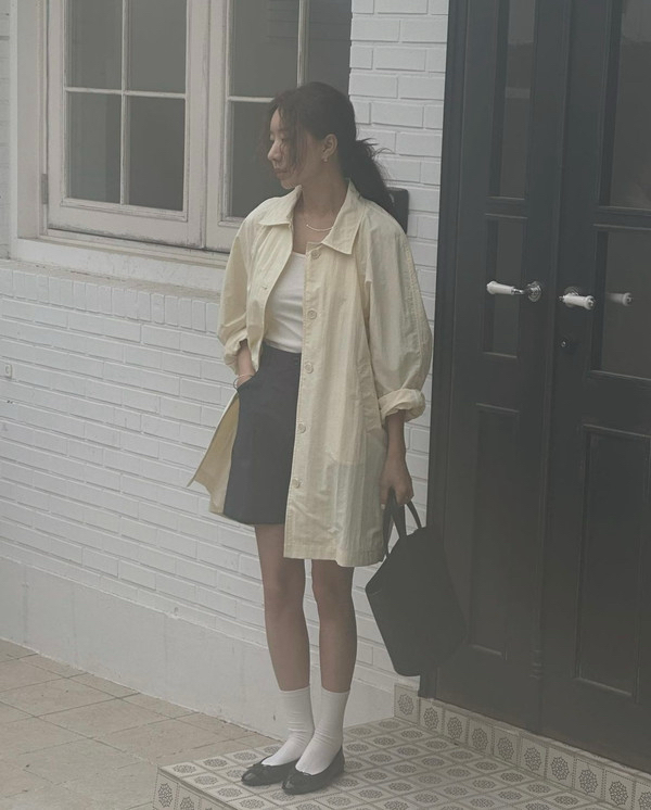 소노드서울 블랙라벨 바스락 썸머 트렌치코트 네이비 간절기 점퍼 야상 바람막이 자켓 맥코트 봄여름 이미지