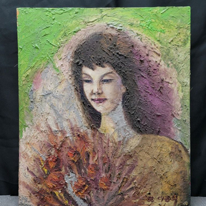 이근희작가 유화그림 초상화 10호 1988년 이미지