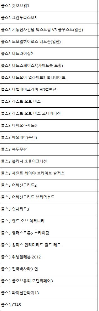 플스3 게임 26개 일괄 택포 팜(세인트세이아, 엔드오브 이터니티 외) 이미지