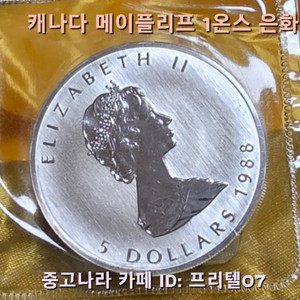 [실버 코인] 수집 가치가 충분한 1988년 발행 깨끗한 캐나다 메이플 리프 초판 1온스 은화 팔아요~ 이미지