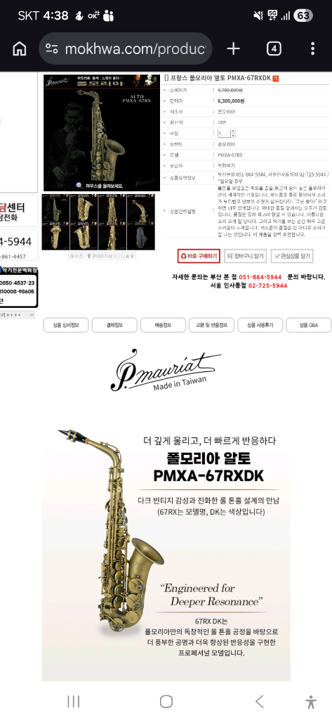 폴모리아 PMXA-66RX 알토 색소폰 이미지