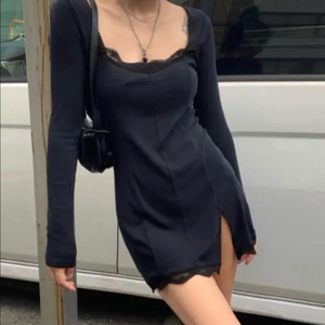 보헤미안서울 레이스 트림 미니 원피스 이미지