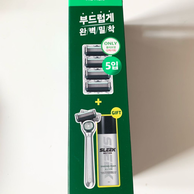 슬릭 모션 면도기 기획 (핸들+5입날+쉐이빙폼) 이미지