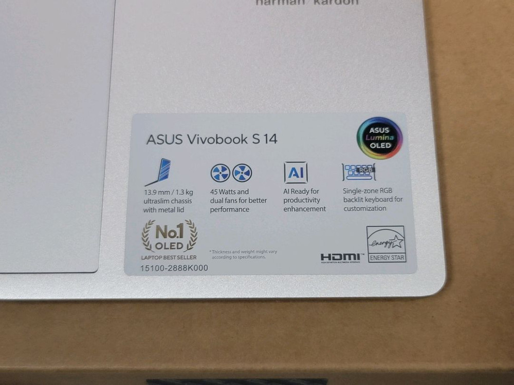 ASUS 비보북 S 14 M5406WA 14인치 라이젠AI 9 HX 370 신형 노트북 이미지