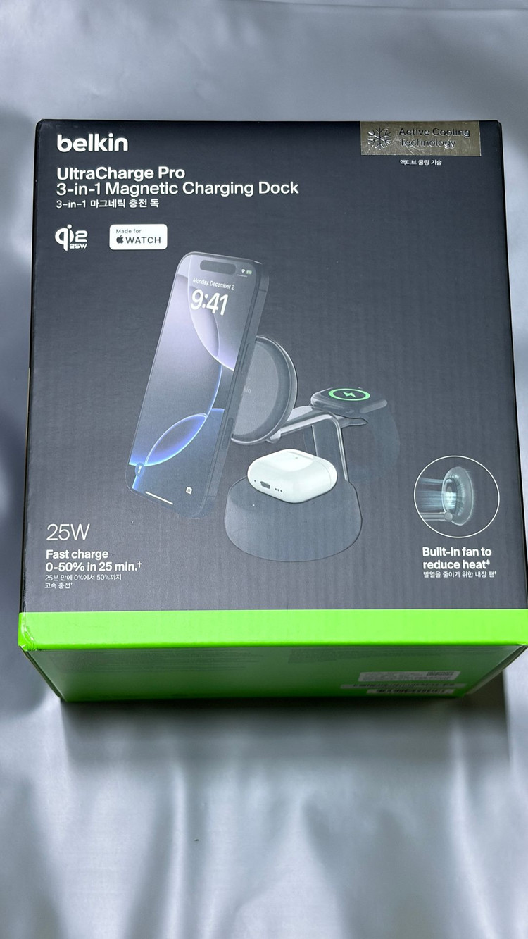 벨킨 Qi2 25W 3in1 맥세이프 초고속 무선 충전 스탠드 WIZ040kr 이미지