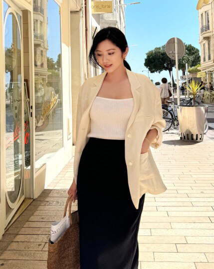 새상품 레티첼라 시어 비스코스 린넨 자켓 s 크림 이미지