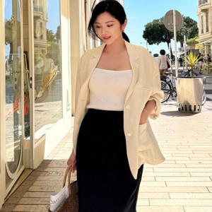 새상품 레티첼라 시어 비스코스 린넨 자켓 s 크림 이미지