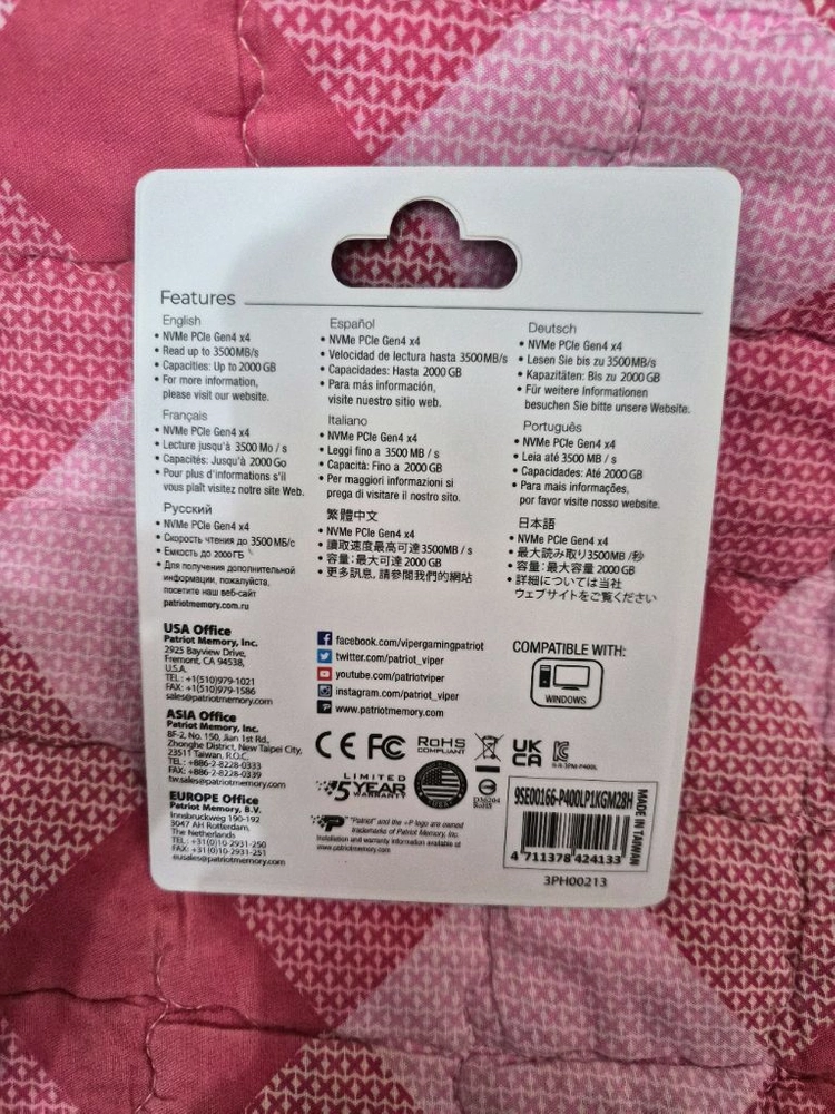 Patriot P400 Lite 1TB M.2 NVMe SSD (미개봉 이미지