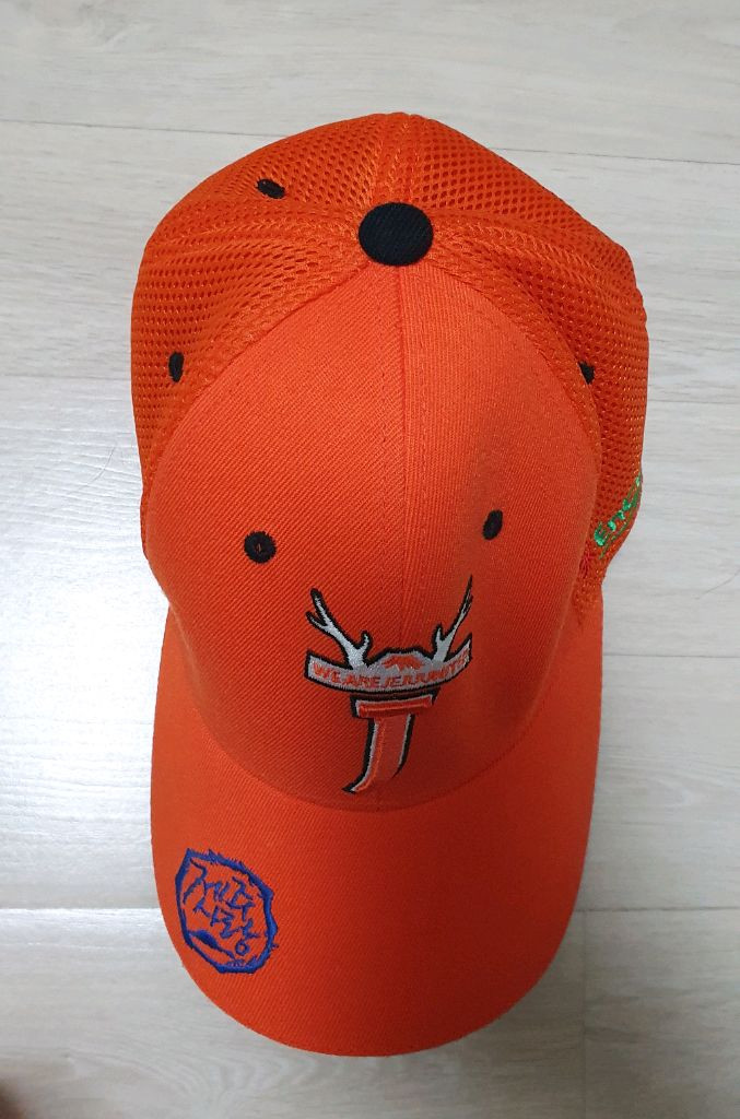 제주 유나이티드 모자.여성 프리.제주Fc 모자 주황 볼캡 굿즈 이미지