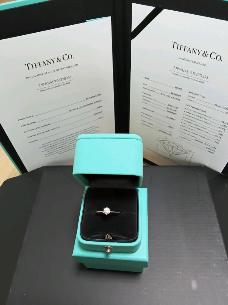 미사용/티파니 3.1부 다이아 플래티늄 반지(0.31CT 이미지