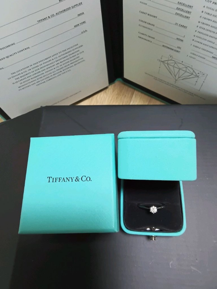 미사용/티파니 3.1부 다이아 플래티늄 반지(0.31CT 이미지