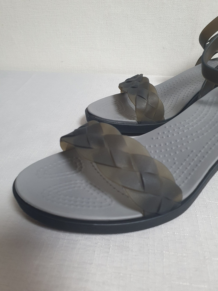 240mm 크록스 이자벨라 블록힐 샌들 클리어 블랙 이미지