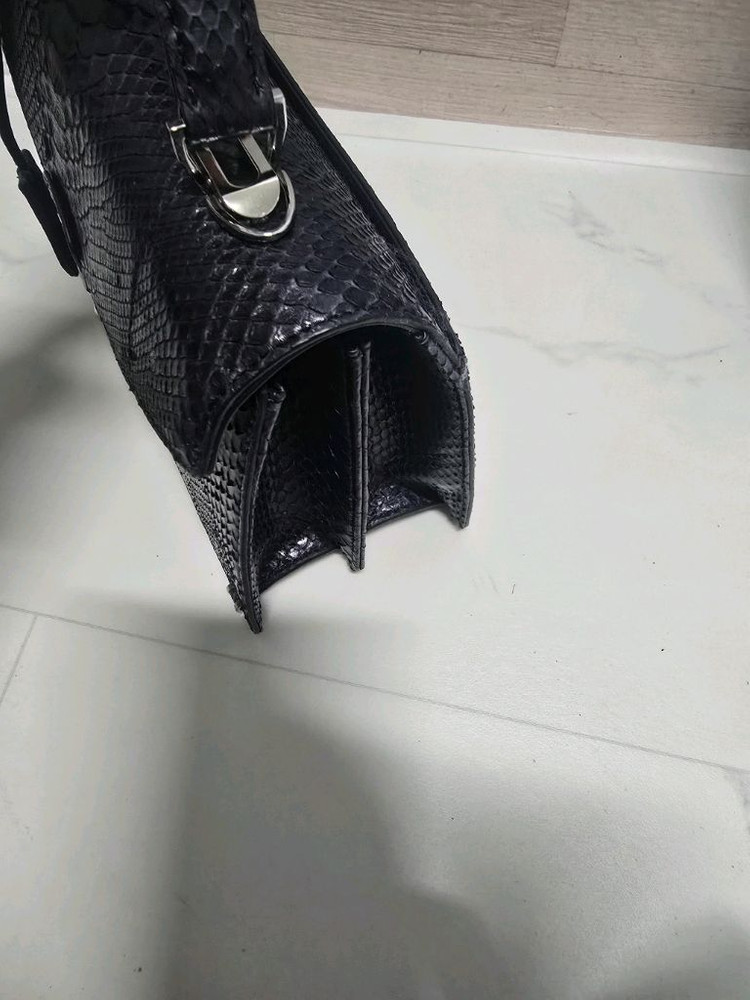 잘모이 네이비 가죽 토트백 이미지