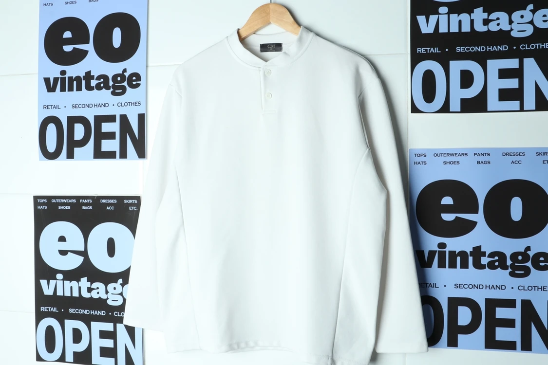 (L-XL) 브랜드빈티지 긴팔티셔츠 기능성 화이트 이미지