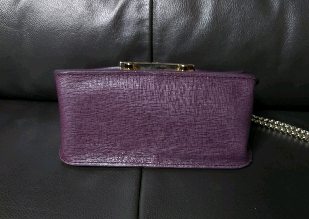 FURLA Julia 체인 퍼플 사피아노 레더 미니 크로스바디 백/숄더백 이미지