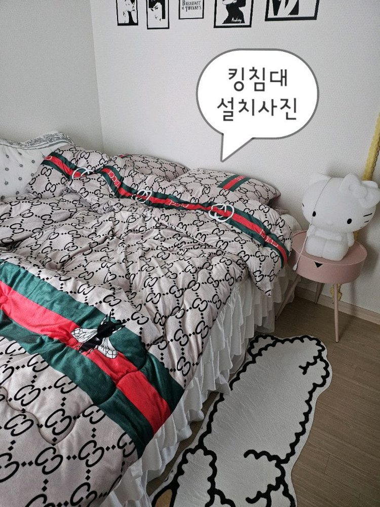 이불 패드 베개커버 극세사 차렴이불 구찌 로고 이불 침구세트 K킹 이불 퀀사이즈 #새상품# 이미지