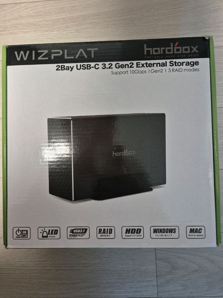 위즈플랫 USB-C 3.2 Gen2 2베이 RAID 대용량 외장스토리지 hdd das 이미지