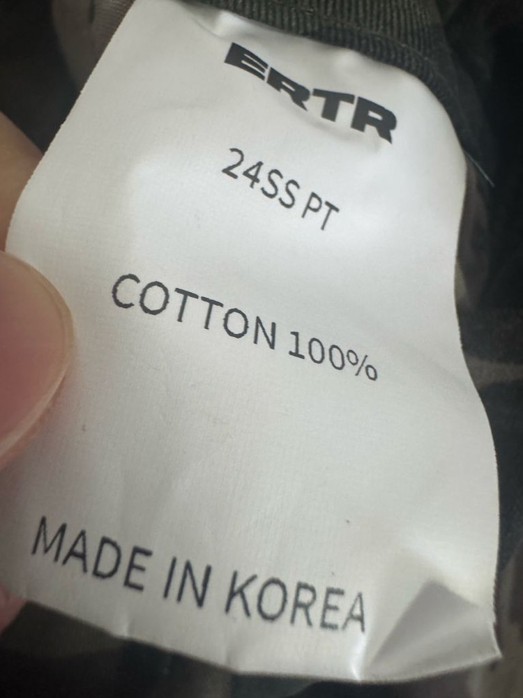 정품!! 이알티알 ERTR 24ss 밀리터리 카고 카모 바뮤다 팬츠 S 이미지