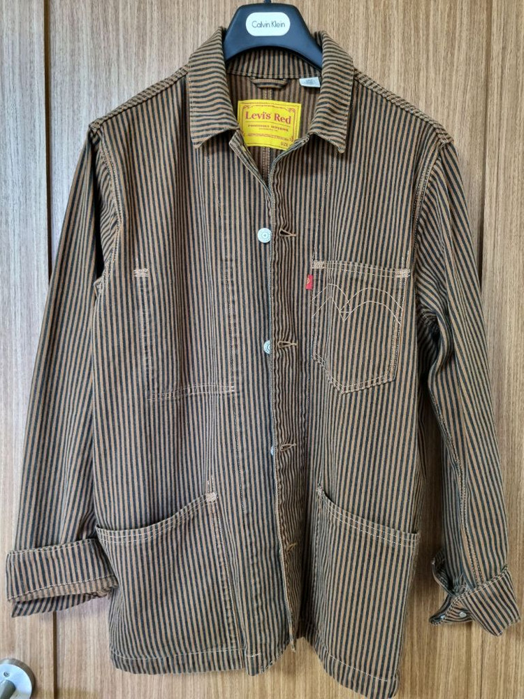 Levis Red 리바이스 레드 엔지니어 브라운 스트라이프 코트 재킷 M사이즈 국내 105사이즈 새제품 판매합니다! 이미지