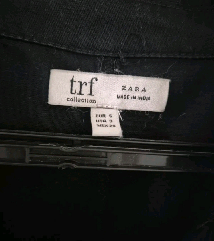 자라xTRF 트러커자켓 꽃자수 블랙 여성 이미지