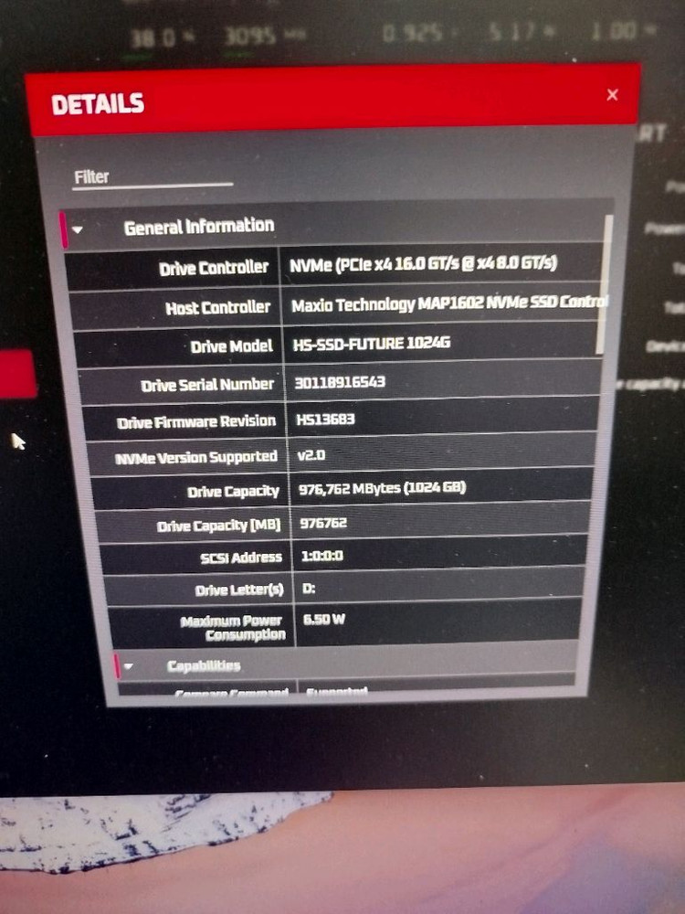 빠른 속도를 자랑하는 HIKSEMI FUTURE 1024GB NVMe M.2 SSD 새상품 전주시 이미지