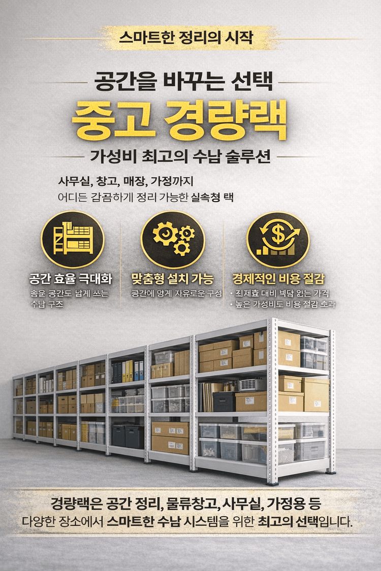 중고 경량랙, 중량랙, 철제선반 저렴하게 판매합니다. 이미지