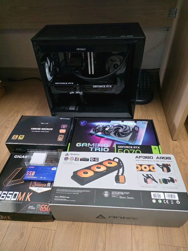 AMD 라이젠 9800x3d, 엔비디아 rtx5070 등 컴퓨터 본체 판매 이미지