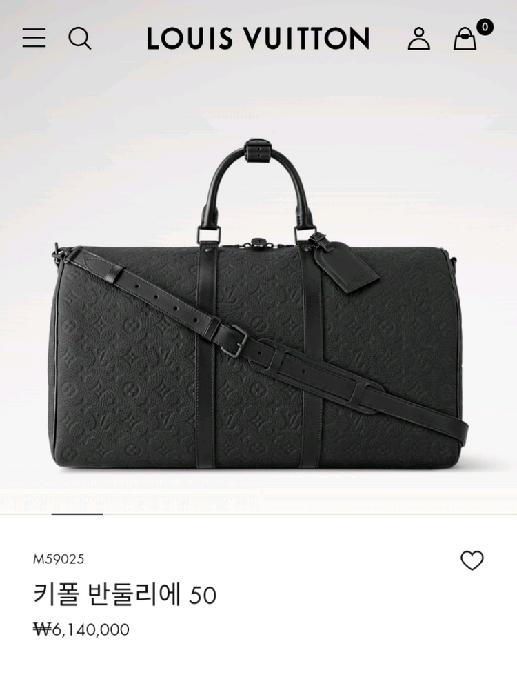 루이비통 토리옹 모노그램 키폴50 블랙 신형 25년 10월 (새상품) 이미지