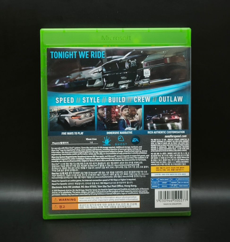 XBOX ONE 정발 영문 니드포스피드 리부트 이미지