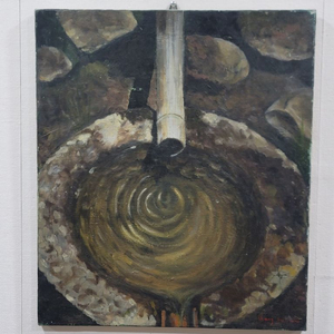 이상호화백 유화그림 산사에서옹달샘 이미지