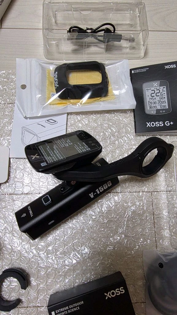 [풀세트] XOSS 정품 풀세트 자전거 속도계 거치대 세트 GPS 가민 라이트 전조등 이미지