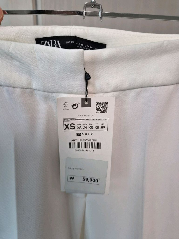 택달린 새상품) ZARA 자라 화이트 슬랙스 이미지