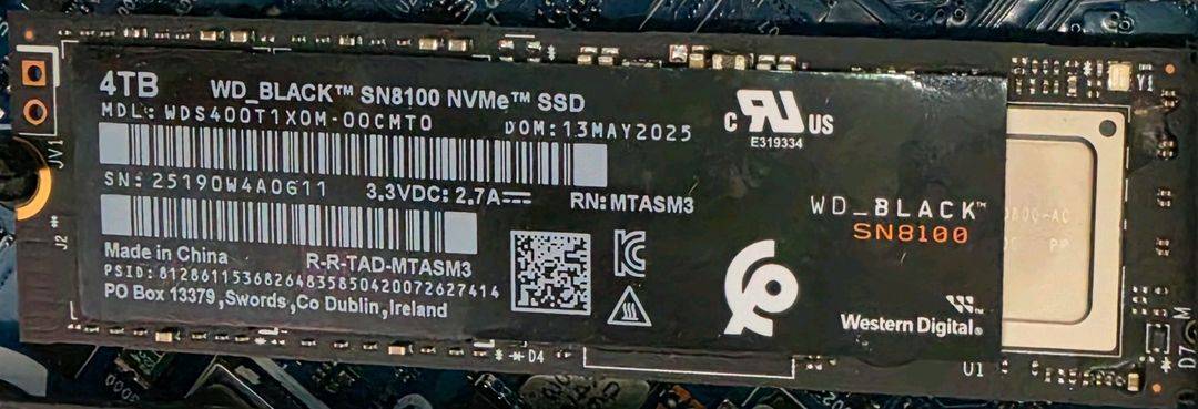 WD Black SN8100 4TB NVMe SSD 판매합니다 이미지