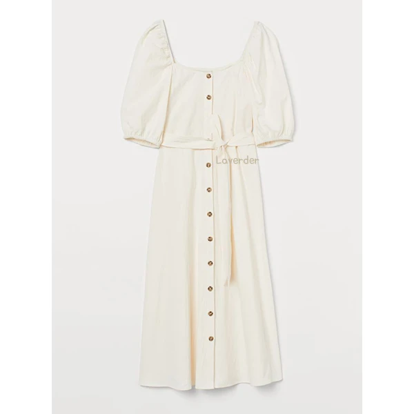 H&M 코튼퍼프에스닉 미디 롱원피스 34사이즈(S) 이미지