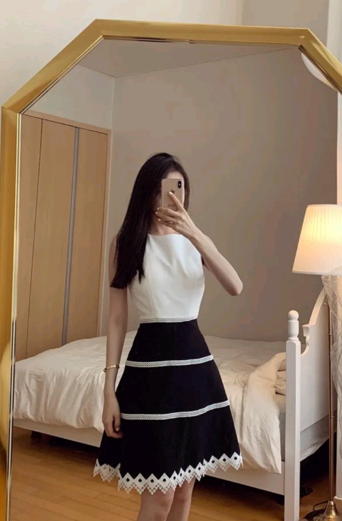 아일렛 플레어 드레스 원피스 하객룩 소개팅룩(S) 이미지