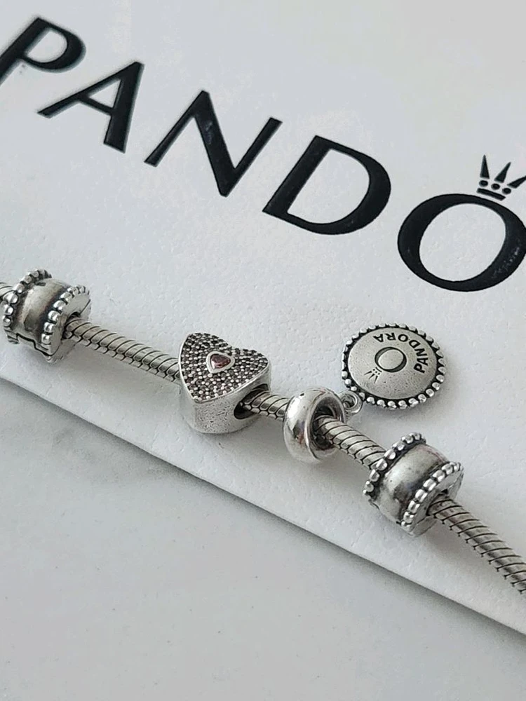 PANDORA 판도라 실버 팔찌 참 세트 정품 이미지