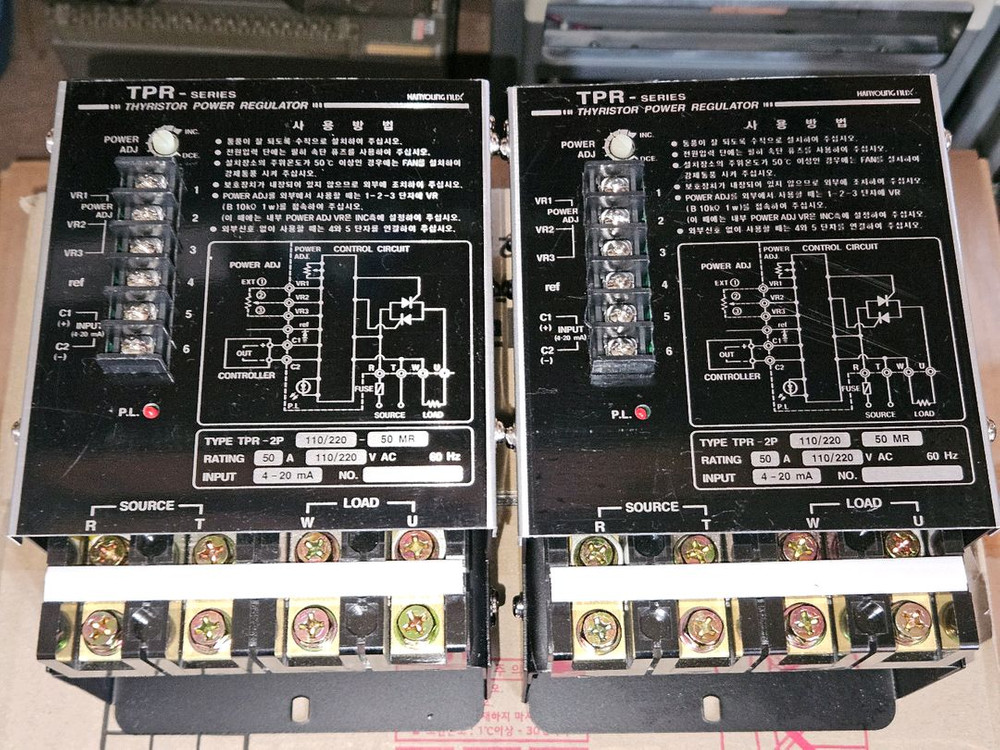 한영넉스 전력조정기 SCR 유닛 싸이리스터 조정TPR2-P220V50AMR 2개 새제품 일괄판매 이미지