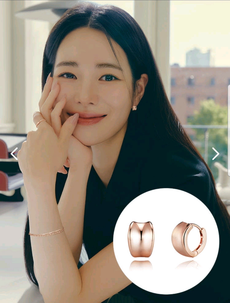 로제도르 14k 무아르딘 귀걸이 핑크골드 이미지