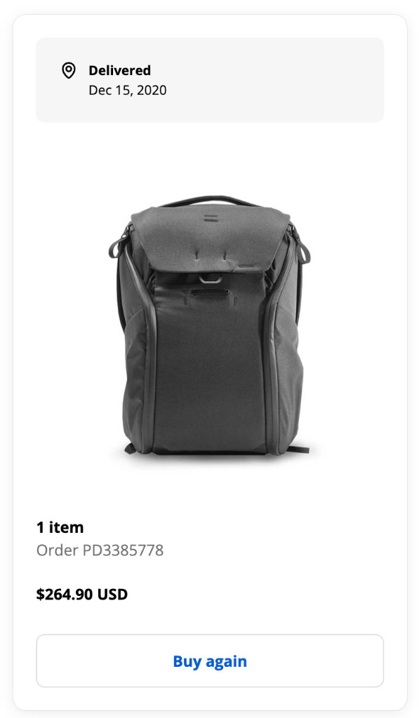 픽디자인 peak design everyday backpack 20L 블랙 판매 이미지