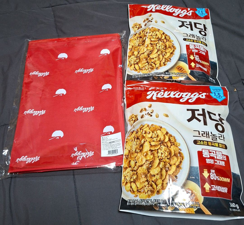 켈로그 저당 그래놀라 고소한 통곡물 파로, +피크닉 매트 판매합니다 360g, 2개 + 켈로그 피크닉 매트 이미지
