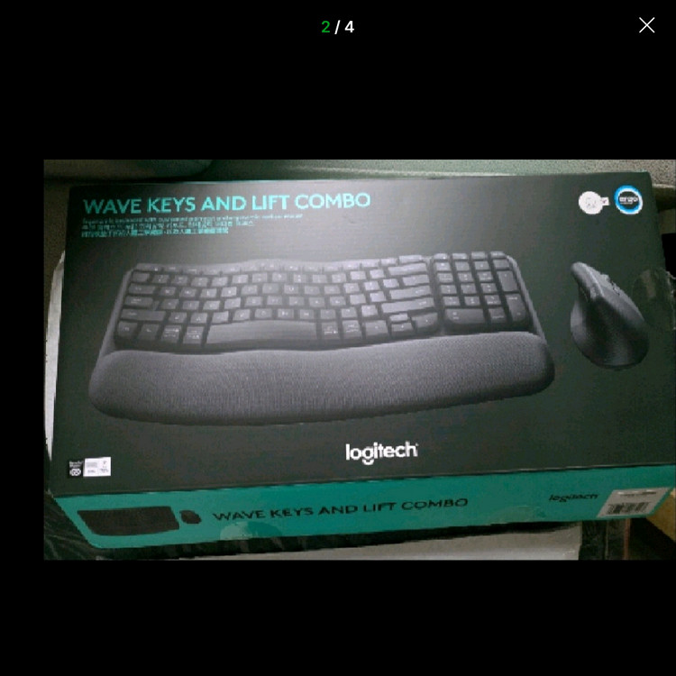 로지텍 코리아 정발 키보드 + 마우스 Wave Keys & Lift Combo 버티칼 그래파이트 새상품 키스킨 포함 이미지