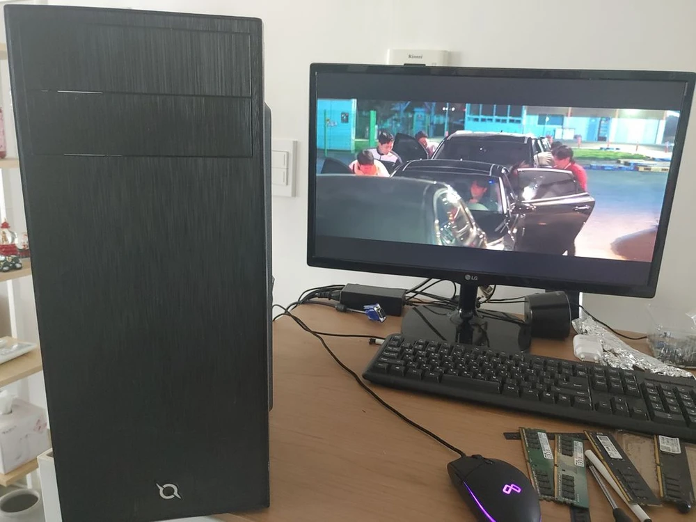 PC, 데스크탑, 본체 CPU :라이젠3 2200G, ASUS A320M-K, 메모리 : 8GB, 그래픽: gt 이미지