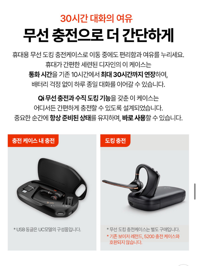 Poly 보이저 레전드 50 UC 블루투스 헤드셋(미사용) 이미지