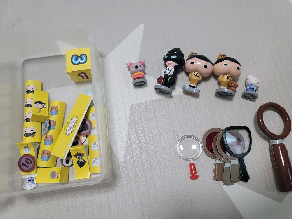 엉덩이탐정 피규어 탐정사무소 보드게임 종이접기책 이미지