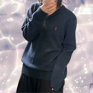 폴로 랄프로렌 램스울 브이넥 니트 네이비 M 이미지
