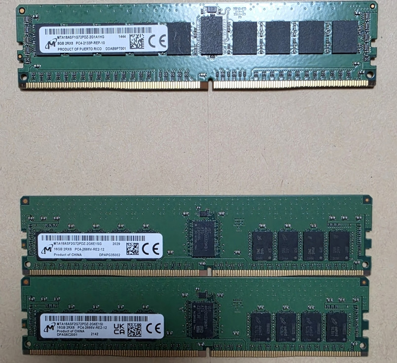 DDR4 16gb 2133, 2400, 2666 / DDR4 32gb 2400 서버용 메모리 판매합니다. 이미지