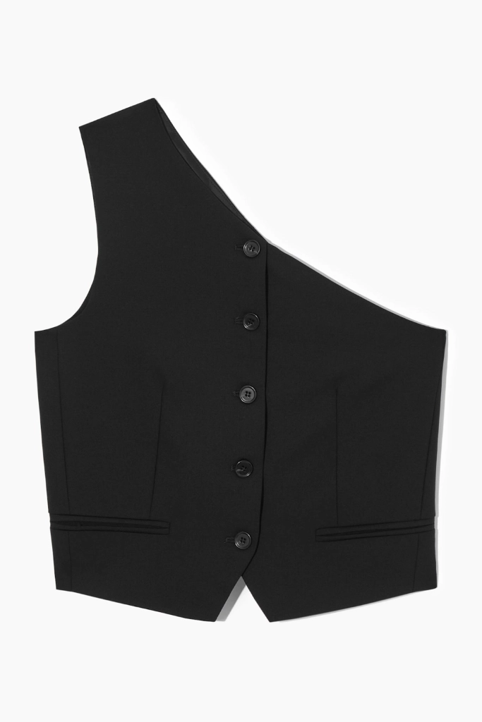 COS 코스 에시매트릭 테일러드 울 웨이스트 코트 비대칭 조끼 베스트 이미지