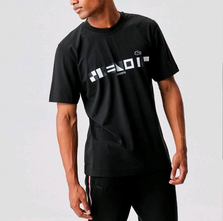 LACOSTE 21SS 라코스테 릴랙스핏 그래픽 티셔츠 / 남 100 블랙 이미지